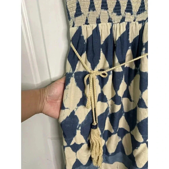 MAEVE ANTHROPOLOGIE Womens Castalia Blue Dress Size 6 Pockets Smocked Everyday - Picture 7 of 11